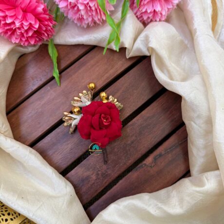 Artificial Maroon Rose Petals Hair Accessory – J139