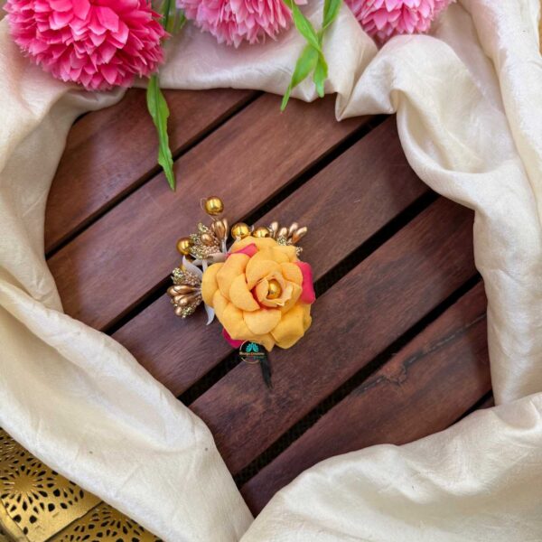 Artificial Double shade orange Rose Petals Hair Accessory – J141