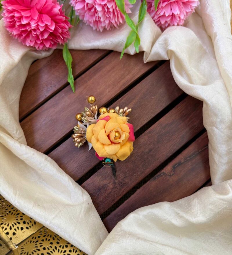 Artificial Double shade orange Rose Petals Hair Accessory – J141
