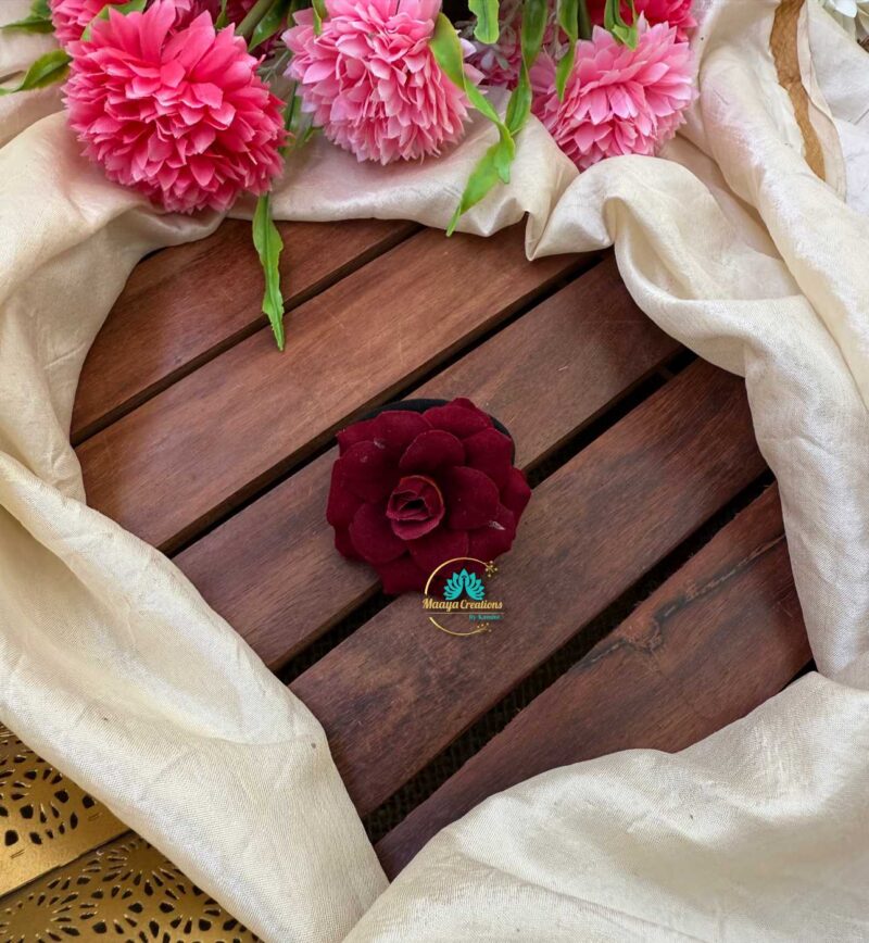 Artificial Cherry Red Rose Petals Hair Band– J144