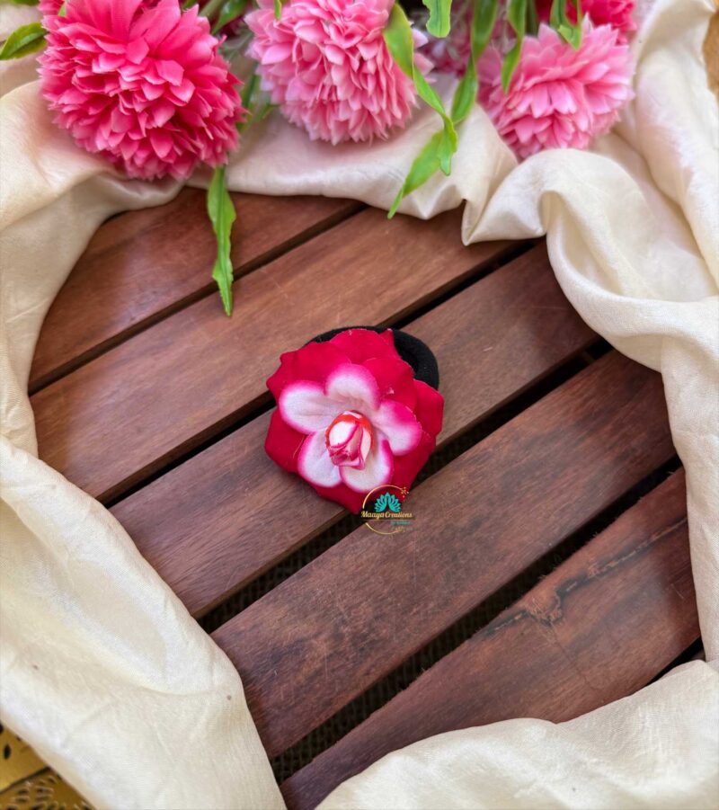 Artificial Pink & White Rose Petals Hair Band– J154