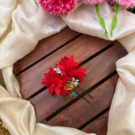 Real Look alike Red pichi Poo With Rose U Pin – J64
