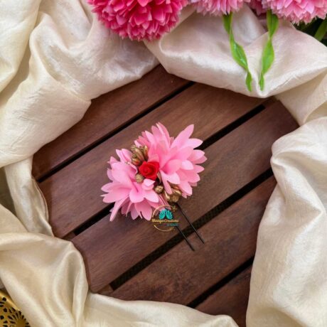 Real Look alike Light Pink pichi Poo With Rose U Pin – J66