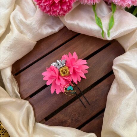 Real Look alike Pink pichi Poo With Rose U Pin – J67