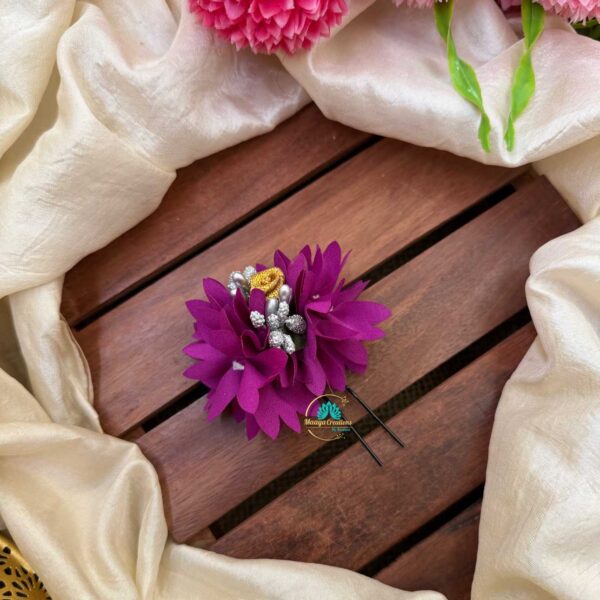 Real Look alike Purple pichi Poo With Rose U Pin – J70