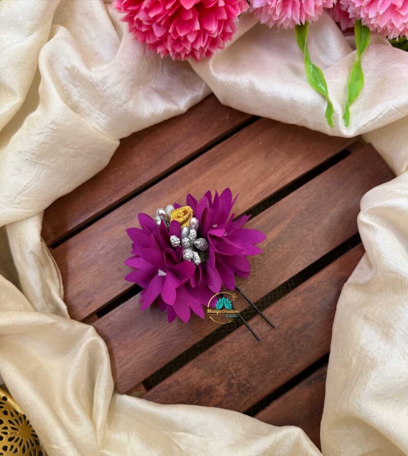 Real Look alike Purple pichi Poo With Rose U Pin – J70