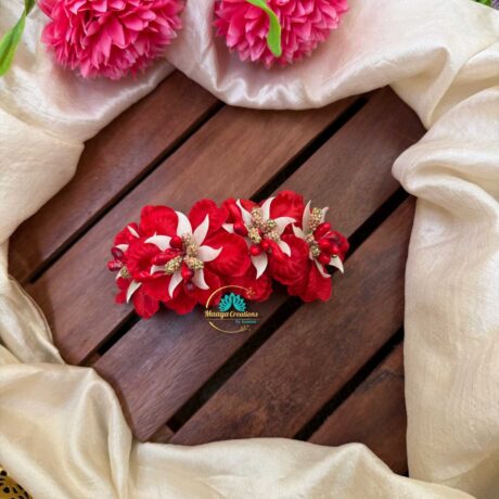 Real Look alike Red Orchid Petals Hair Clip – J73
