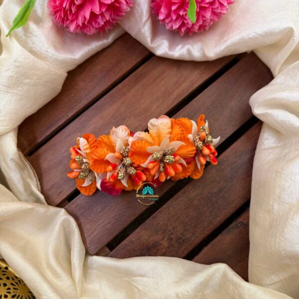 Real Look alike Orange Orchid Petals Hair Clip – J76