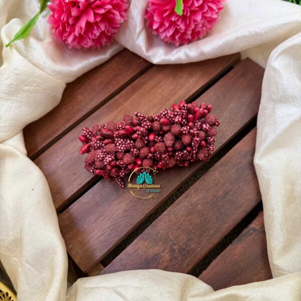 Artificial Maroon Flower Hair Clip – J84