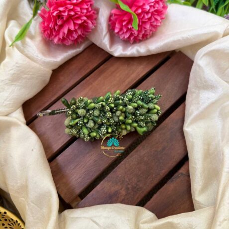 Artificial Green Flower Hair Clip – J85