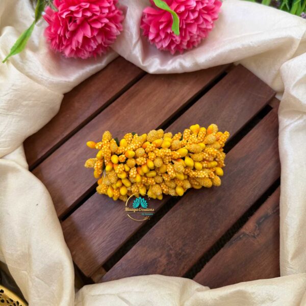 Artificial Mustard Yellow Flower Hair Clip – J87