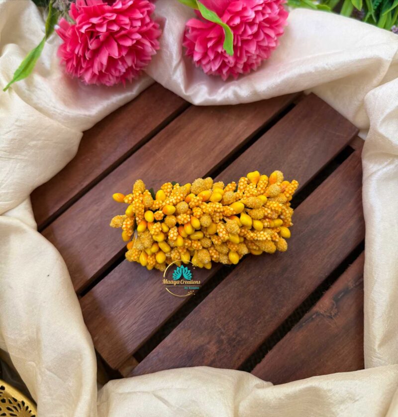 Artificial Mustard Yellow Flower Hair Clip – J87