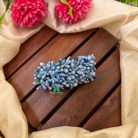Artificial Light Blue Flower Hair Clip – J91