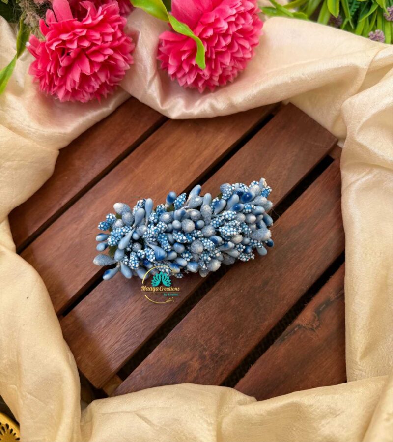 Artificial Light Blue Flower Hair Clip – J91