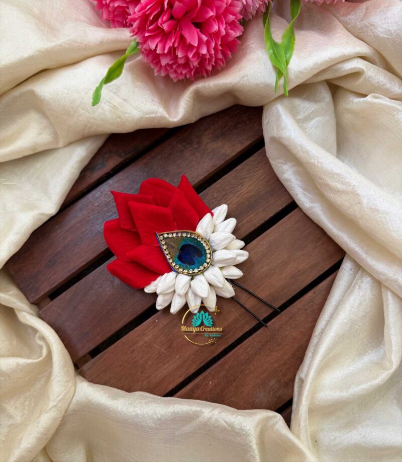 Real Look Jasmine Red Rose Petals U Pin– J26