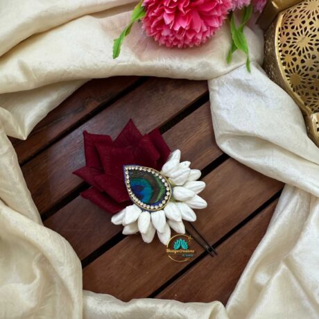 Real Look Jasmine Maroon Rose Petals U Pin– J24