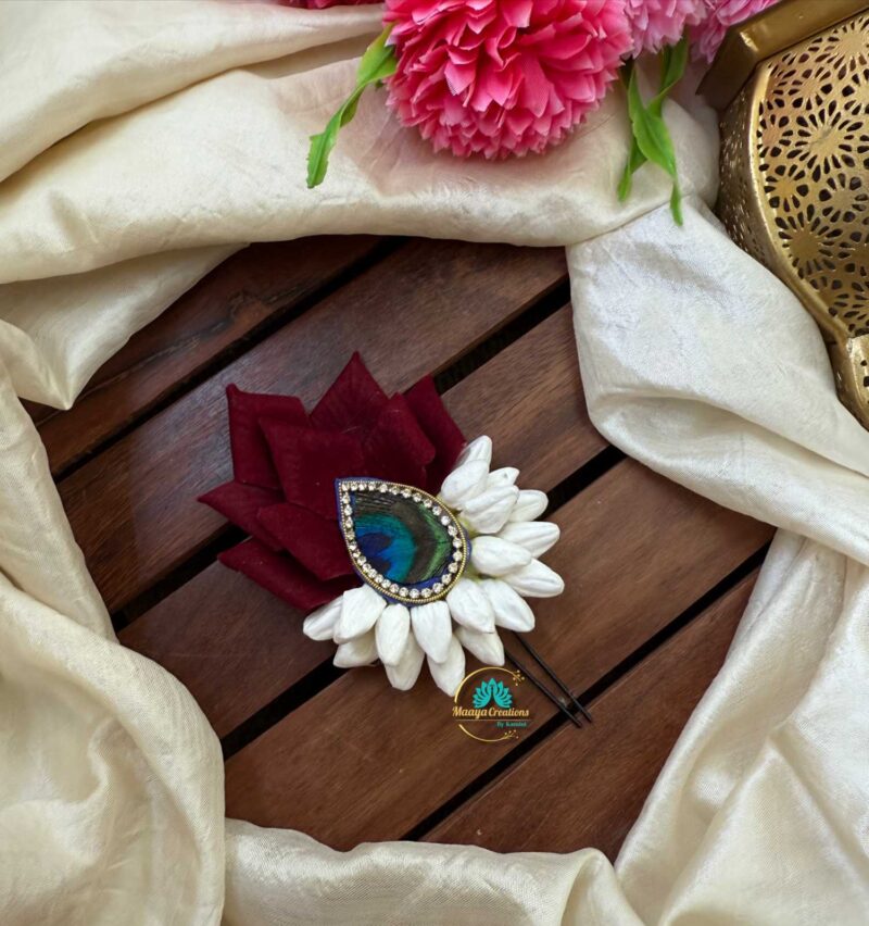 Real Look Jasmine Maroon Rose Petals U Pin– J24