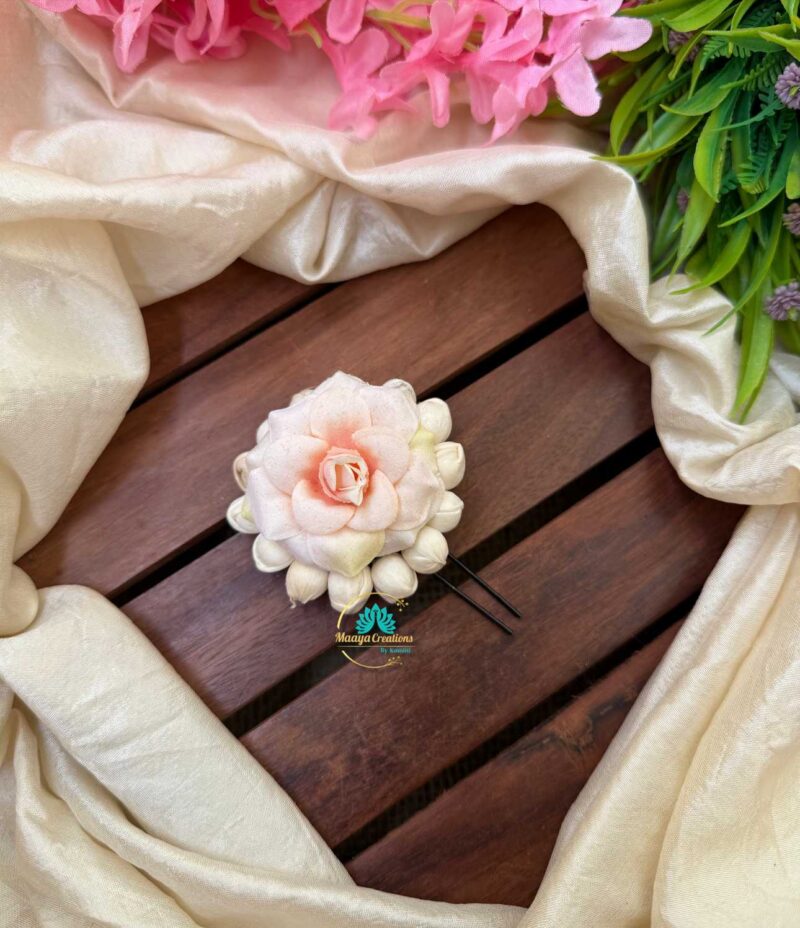 Real Look alike Jasmine Light Peach Rose U Pin – J43