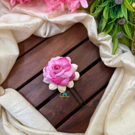 Real Look alike Jasmine Double Shade Pink Rose U Pin – J44