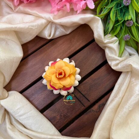 Real Look alike Jasmine Double Shade Orange Rose U Pin – J45