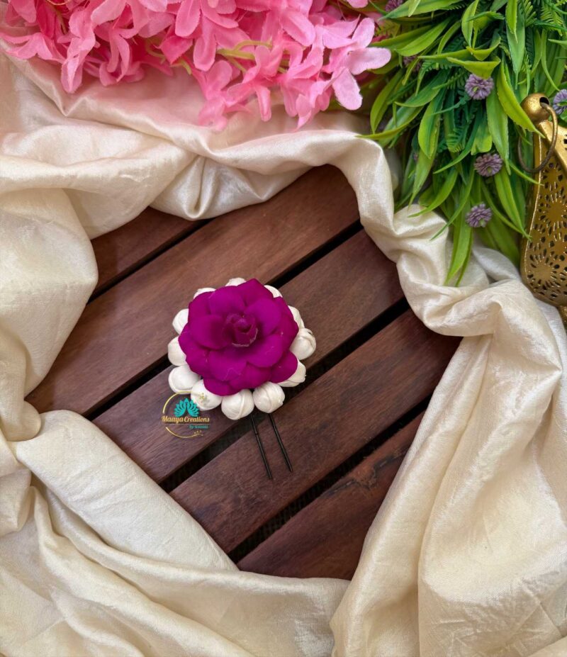 Real Look alike Jasmine Purple Rose U Pin – J47