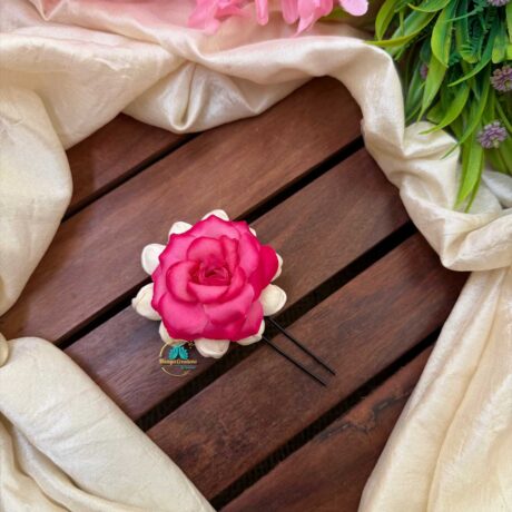 Real Look alike Jasmine Double Shade Pink Rose U Pin – J50