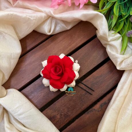 Real Look alike Jasmine Red Rose U Pin – J51