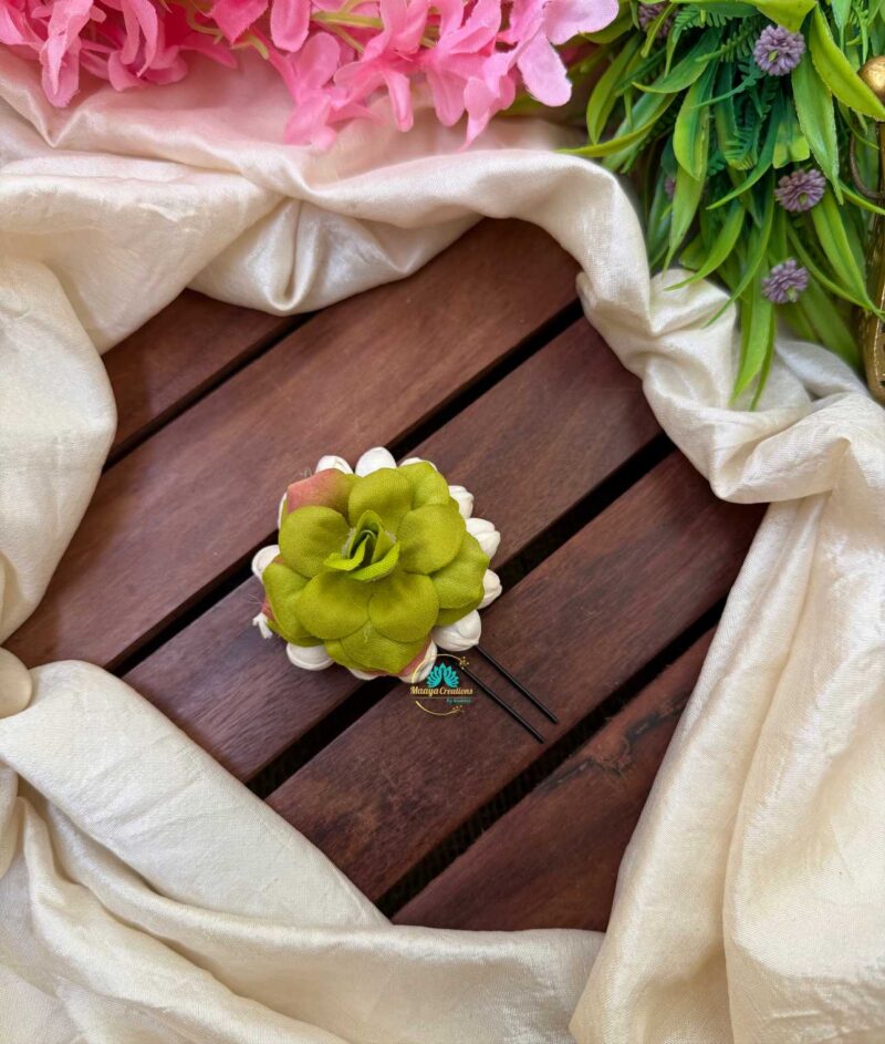 Real Look alike Jasmine Green Rose U Pin – J52