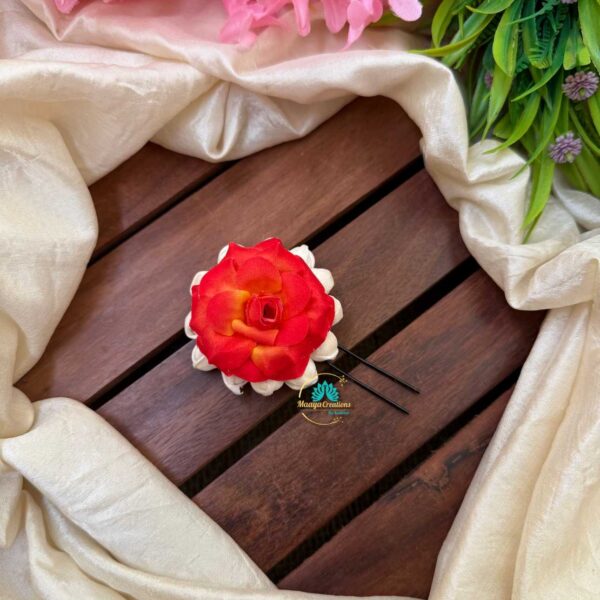 Real Look alike Jasmine Orange Rose U Pin – J54