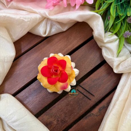 Real Look alike Jasmine Orange Yellow Rose U Pin – J55