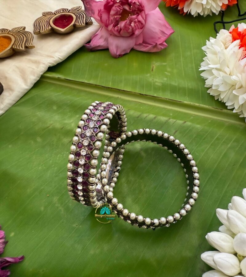 Precious Black Polish Kemp Stone Bangle - PKJ143 - Image 2