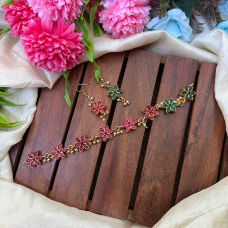Fancy Floral Design 2 in 1 Neck Set- IM78