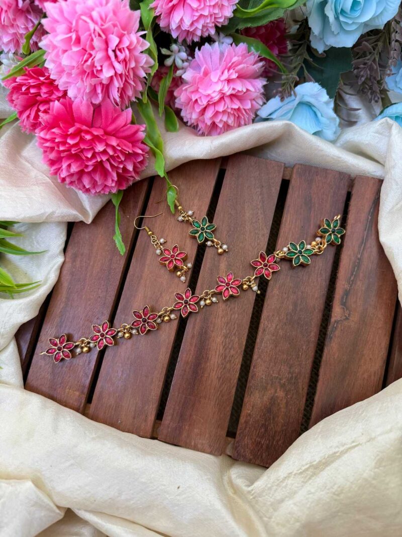 Fancy Floral Design 2 in 1 Neck Set- IM78