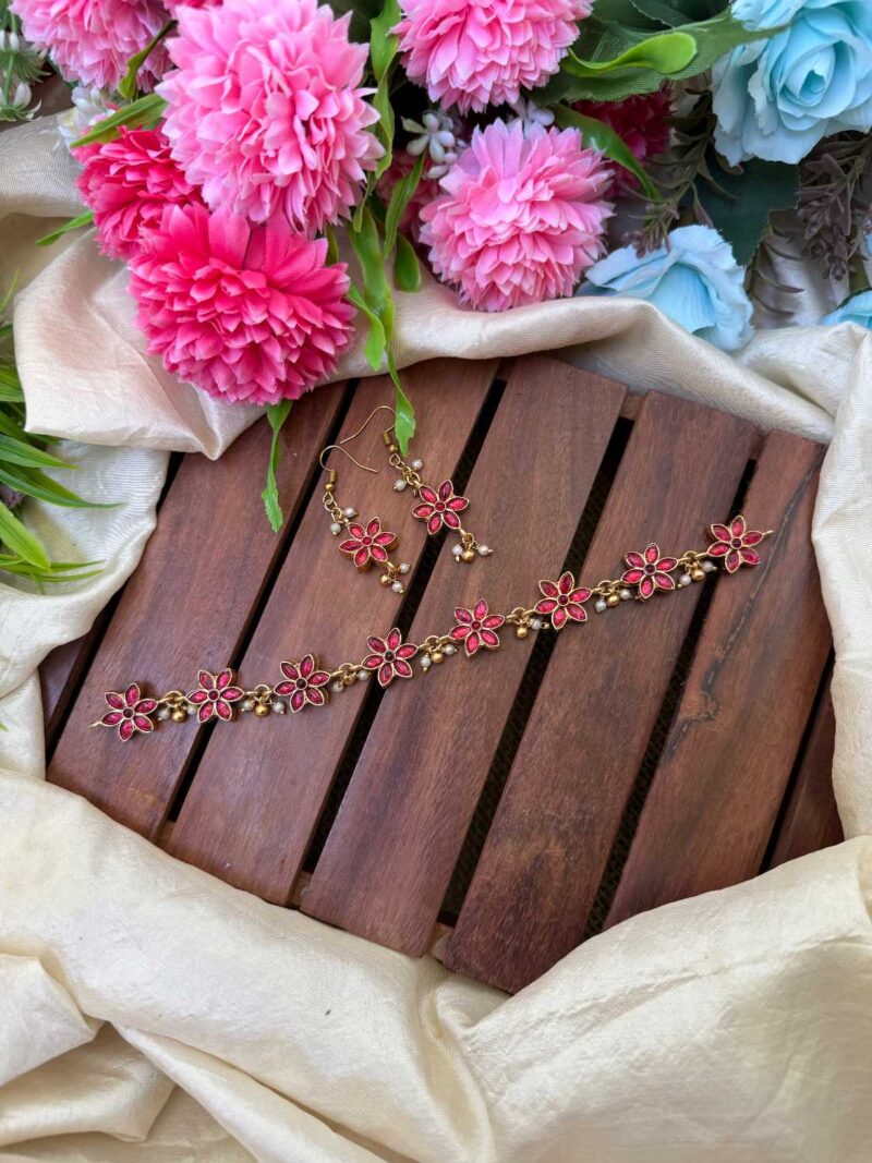 Fancy Floral Design 2 in 1 Neck Set- IM78 - Image 3