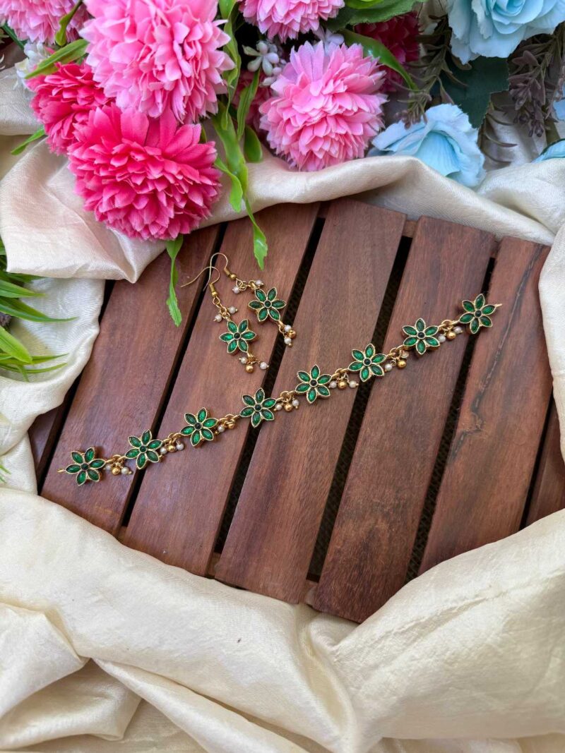 Fancy Floral Design 2 in 1 Neck Set- IM78 - Image 2