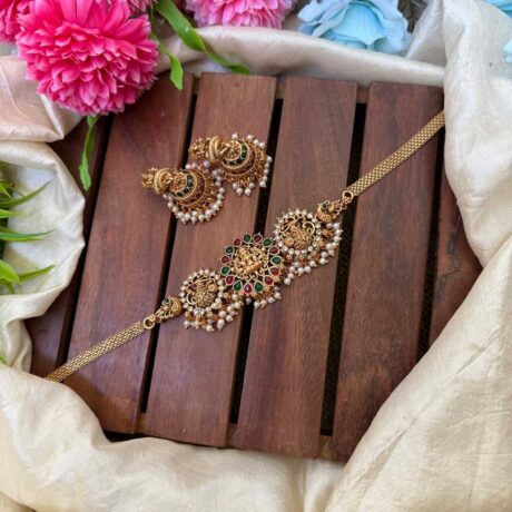 Antique Lakshmi Multi AD Stone Choker- IM79
