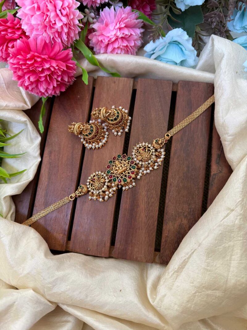Antique Lakshmi Multi AD Stone Choker- IM79