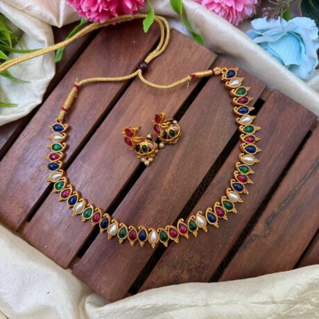 Simple Mango Style Multi Colour Neck Set- IM83