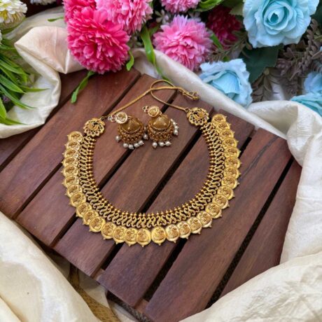 Antique Lakshmi Coin Neck Set- IM88