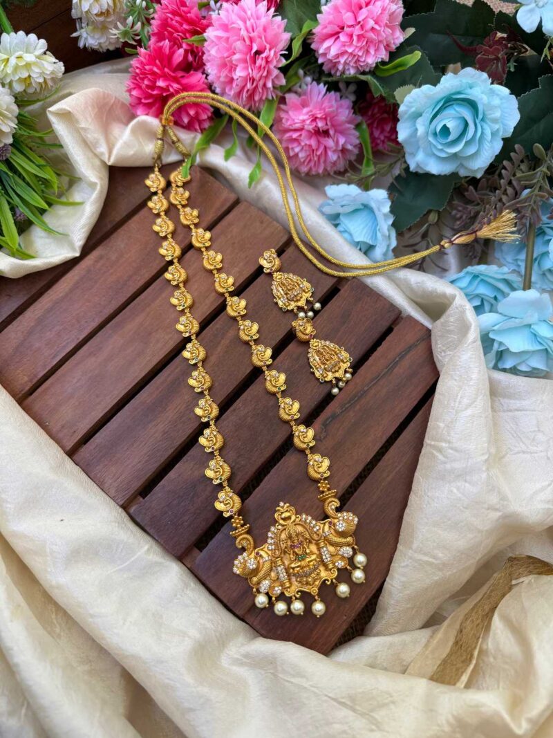 Gold Look Alike Lakshmi Short Haram Neck Set- IM90