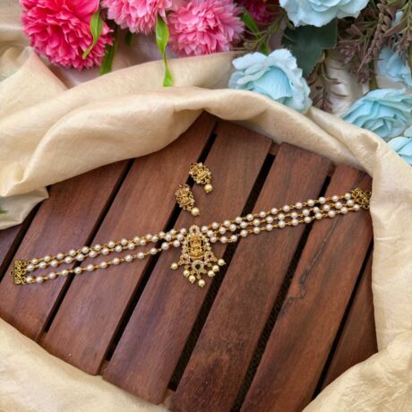 Unique Lakshmi Three Layer Pearl Choker- IM109