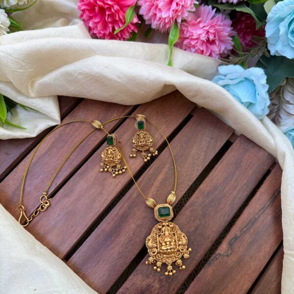 Invisible Antique Lakshmi Pendent Red Neck Set- IM115