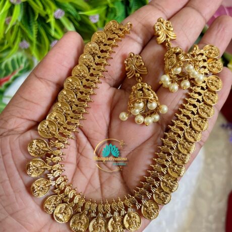 Antique Lakshmi Coin Neck set- IM37