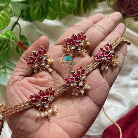Unique Ruby Lotus AD Stone Neck Set- IM47