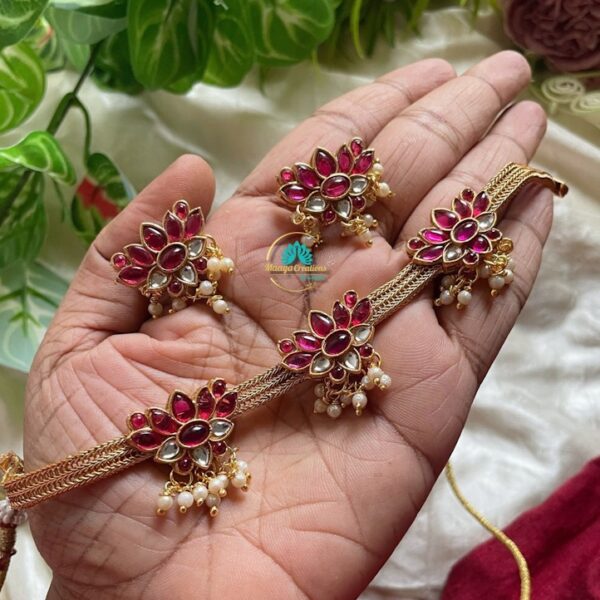 Unique Ruby Lotus AD Stone Neck Set- IM47