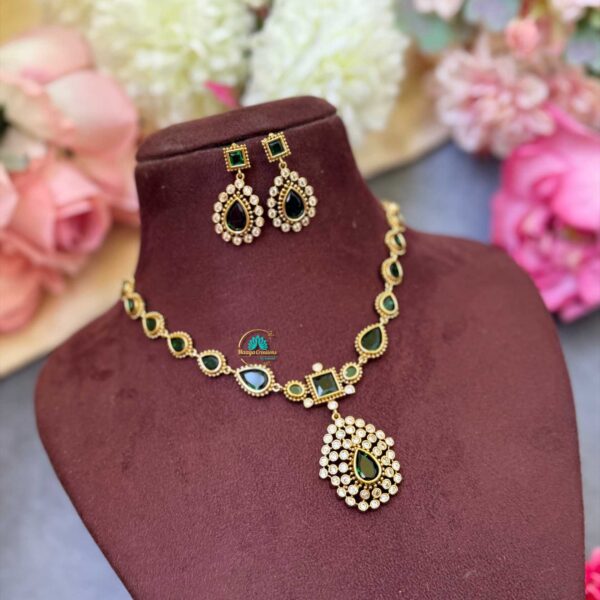 Premium Green with AD Stone Neckset - IM123