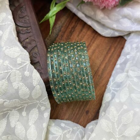 Sudar Glass bangles- Sea Green - GB165a