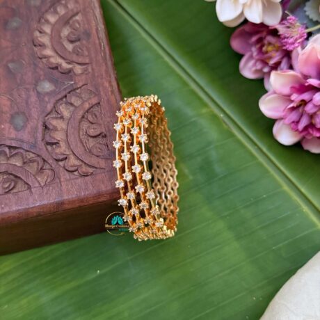 Gold Look like AD Stone Bangle Set - PGB6
