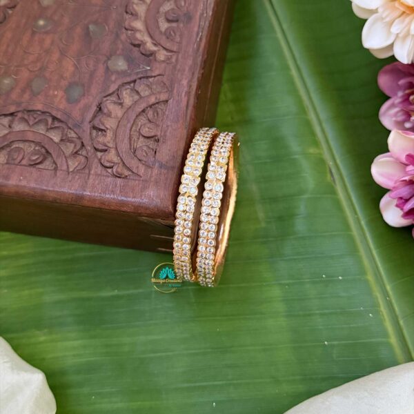 Gold Look like AD Stone Bangle Set - PGB20