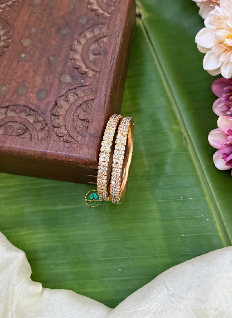 Impon Gold Look like AD Stone Bangle Set - PGB20